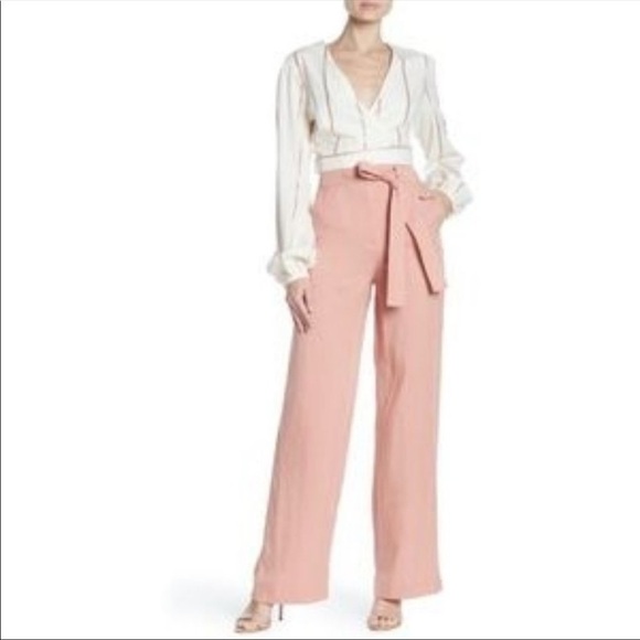 Tularosa High Waisted Linen Blend Wide Leg Pants - Picture 1 of 11